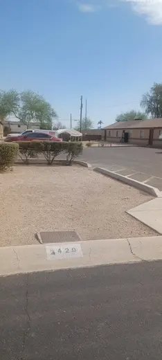 Exterior view of Phoenix sober living home — road surface